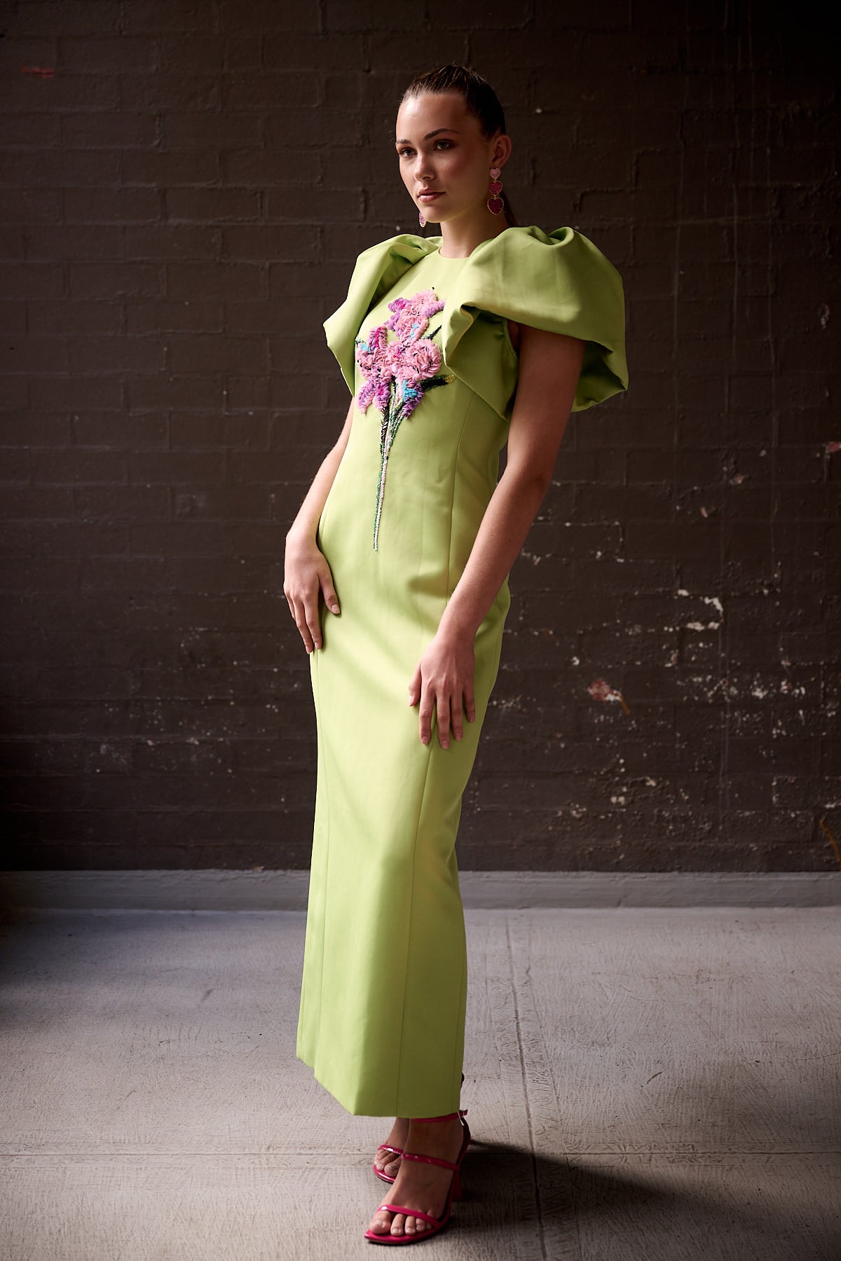 Leo Lin | Lucinda Embellished Maxi Dress | Lily Print in Parakeet | Mara Collective Leo Lin | Lucinda Embellished Maxi Dress | Lily Print in Parakeet | Mara Collective