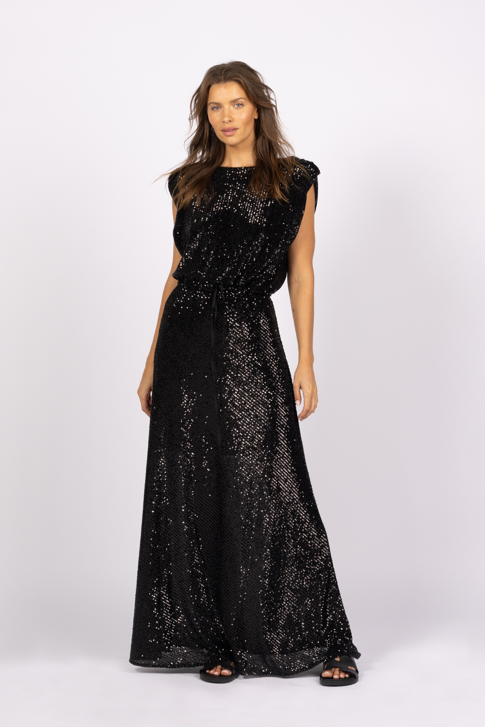 Joey The Label Venus Sequin Dress in Black Elegant Show Stopping Mara Collective