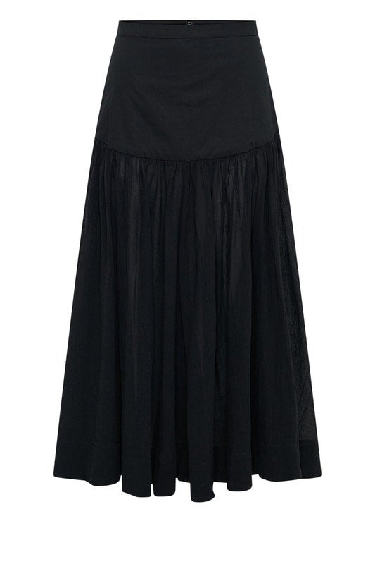 Bohemian Traders Yoke Maxi Skirt Black Mara Collective